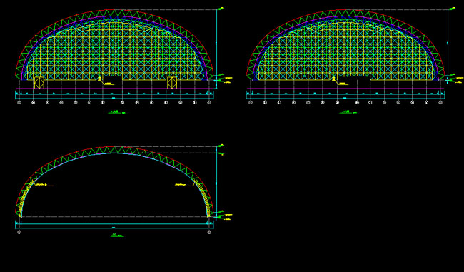 果洛跨度110米，拱高35_7米煤棚网架